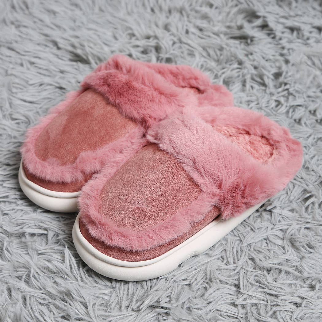 Fashion City - Wholesale Slippers - Women's - Faux Fur Suede Fuzzy Warm Slippers 16