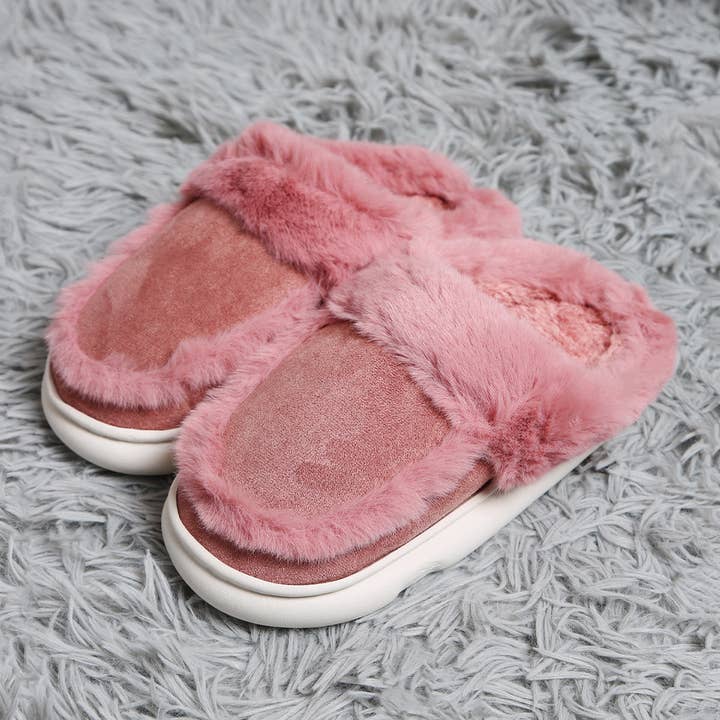 Fashion City - Wholesale Slippers – Women's - Faux Fur Suede Fuzzy Warm Slippers 16