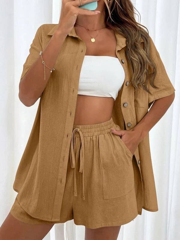 Sweetkama – wholesale Top & short set (NOT loungewear) – Women’s – Sweetkama Ladies Solid Color Top and Short Set Daily Set9