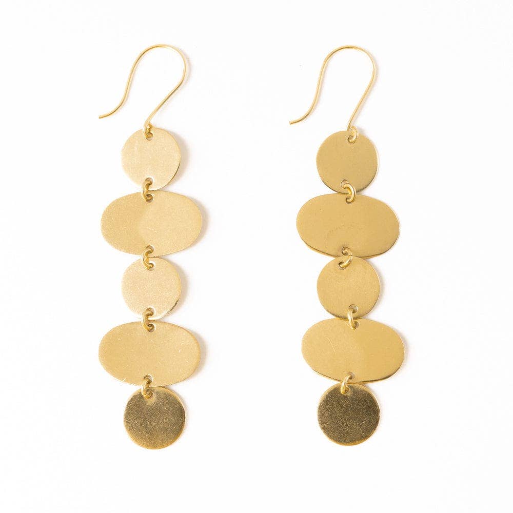 INK + ALLOY - Wholesale Dangle Earrings - Gretchen Oval Circle Earrings Brass Wholesale