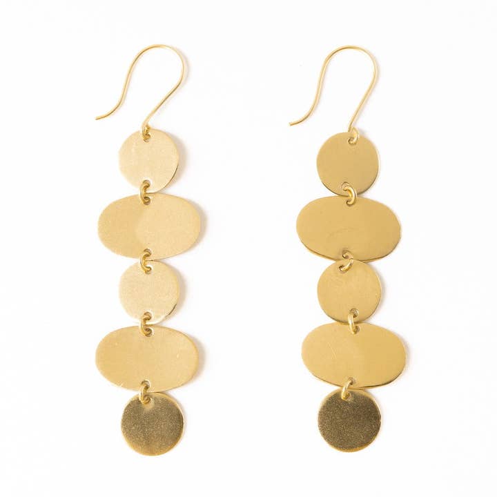 INK + ALLOY - Wholesale Dangle Earrings - Gretchen Oval Circle Earrings Brass Wholesale0