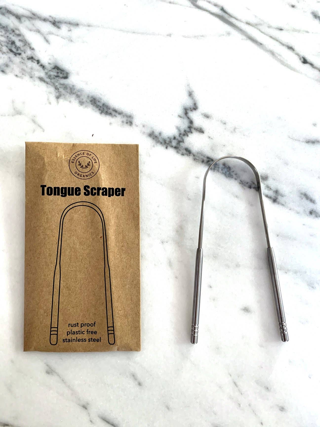Essence of Life Organics - Wholesale Tongue Scraper - Stainless steel Tongue Scraper