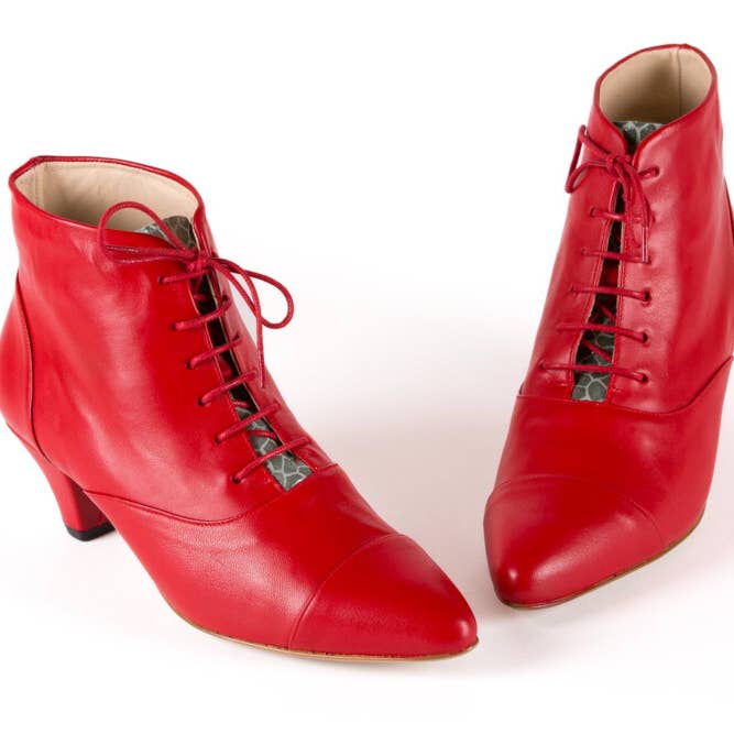 Marta Red Bootie for wholesale by Zapatos Cortel
