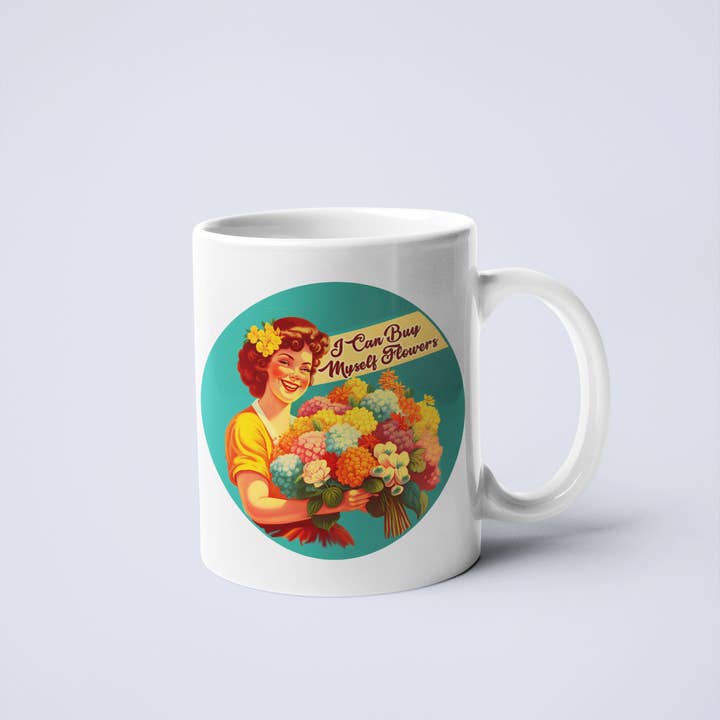 Calm Down Caren - Wholesale Coffee Mug - I Can Buy Myself Flowers Mug - Miley Cyrus