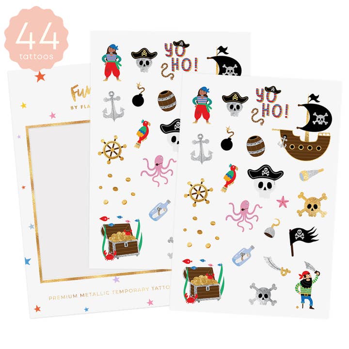 Flash Tattoos - Wholesale Temporary Tattoo - Kids - PIRATE TEMPORARY TATTOO KIDS PACK