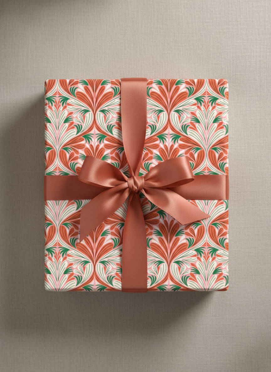 Rebecca Jane Woolbright - Vente Rouleau de papier cadeau - Papier cadeau joli en rose – Emballage cadeau moderne (2 feuilles)5