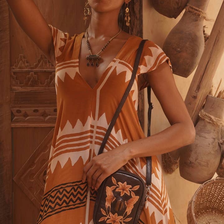 Luna Phone Bag Metallic Dark Choc/Gold for wholesale on Faire5