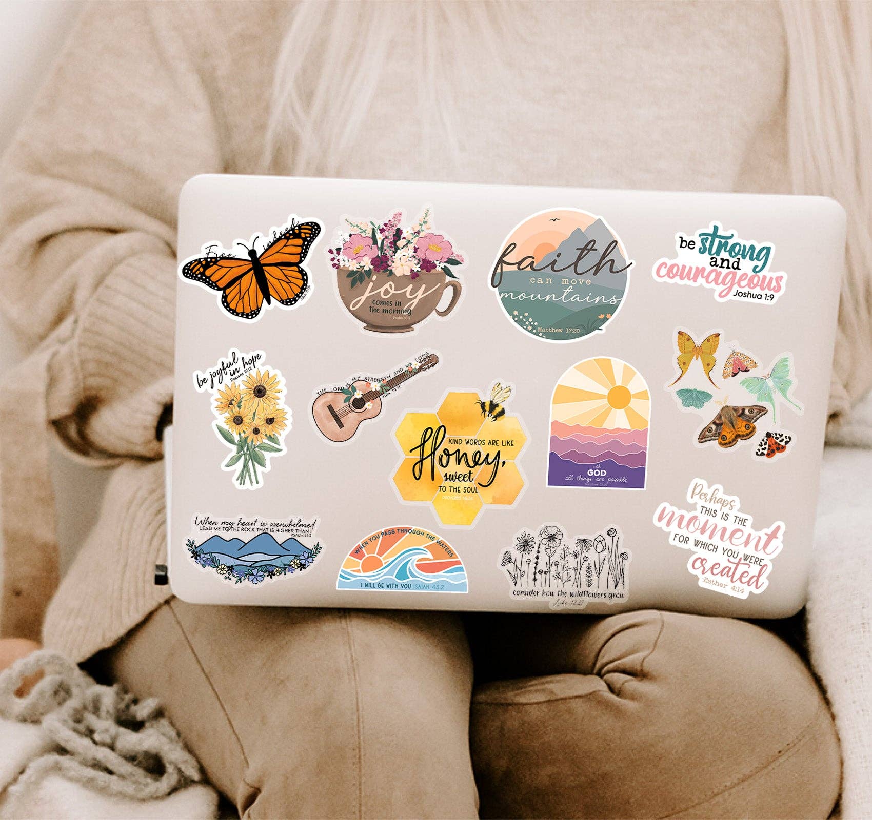 Wild Peonies Studio - Wholesale Sticker - Joy Comes in the Morning, Psalm 30:5 Clear Vinyl Sticker2