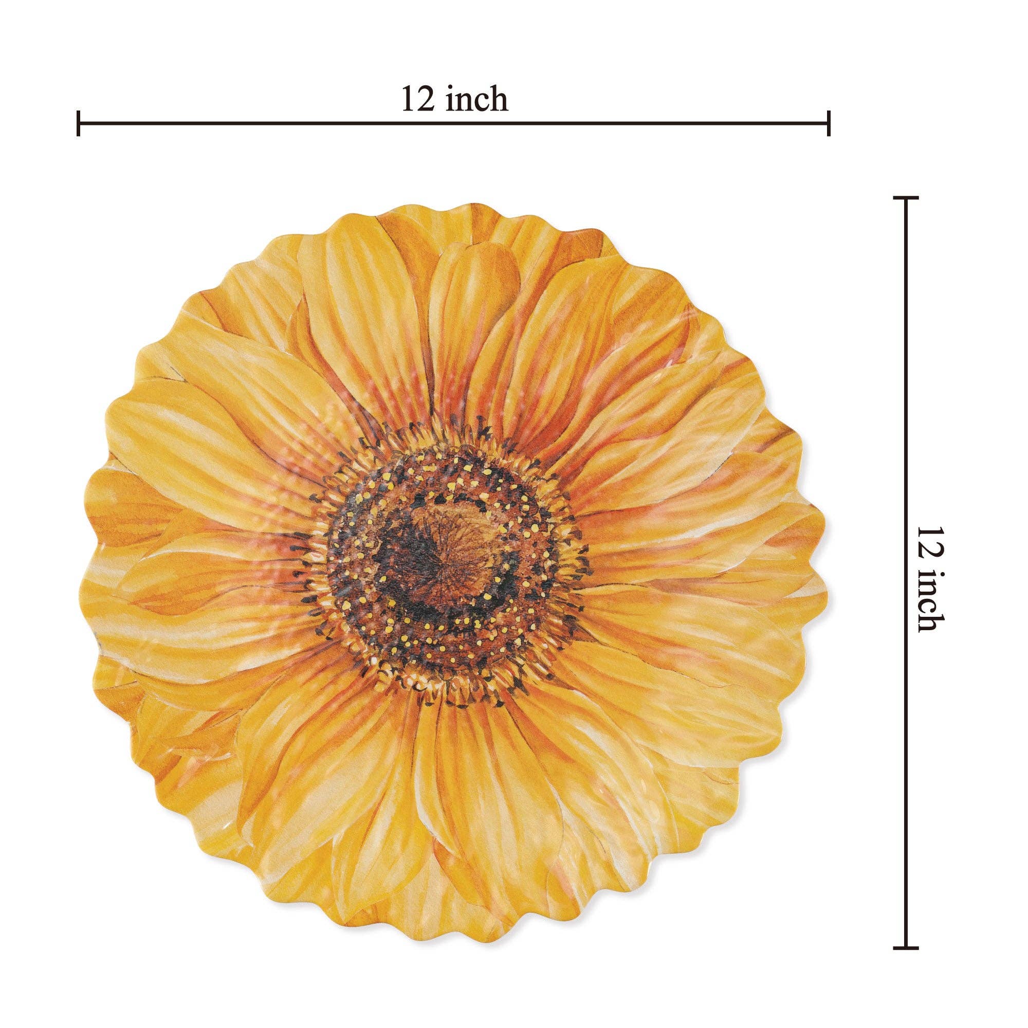 Supreme Housewares - Wholesale Platter - Sunflower 12 Inch Melamine Serving Platter1