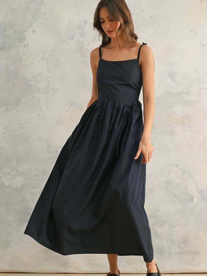 MIOU MUSE - Wholesale Dress - Women's - D4915 BOW TIE FRONT DETAIL DRESS