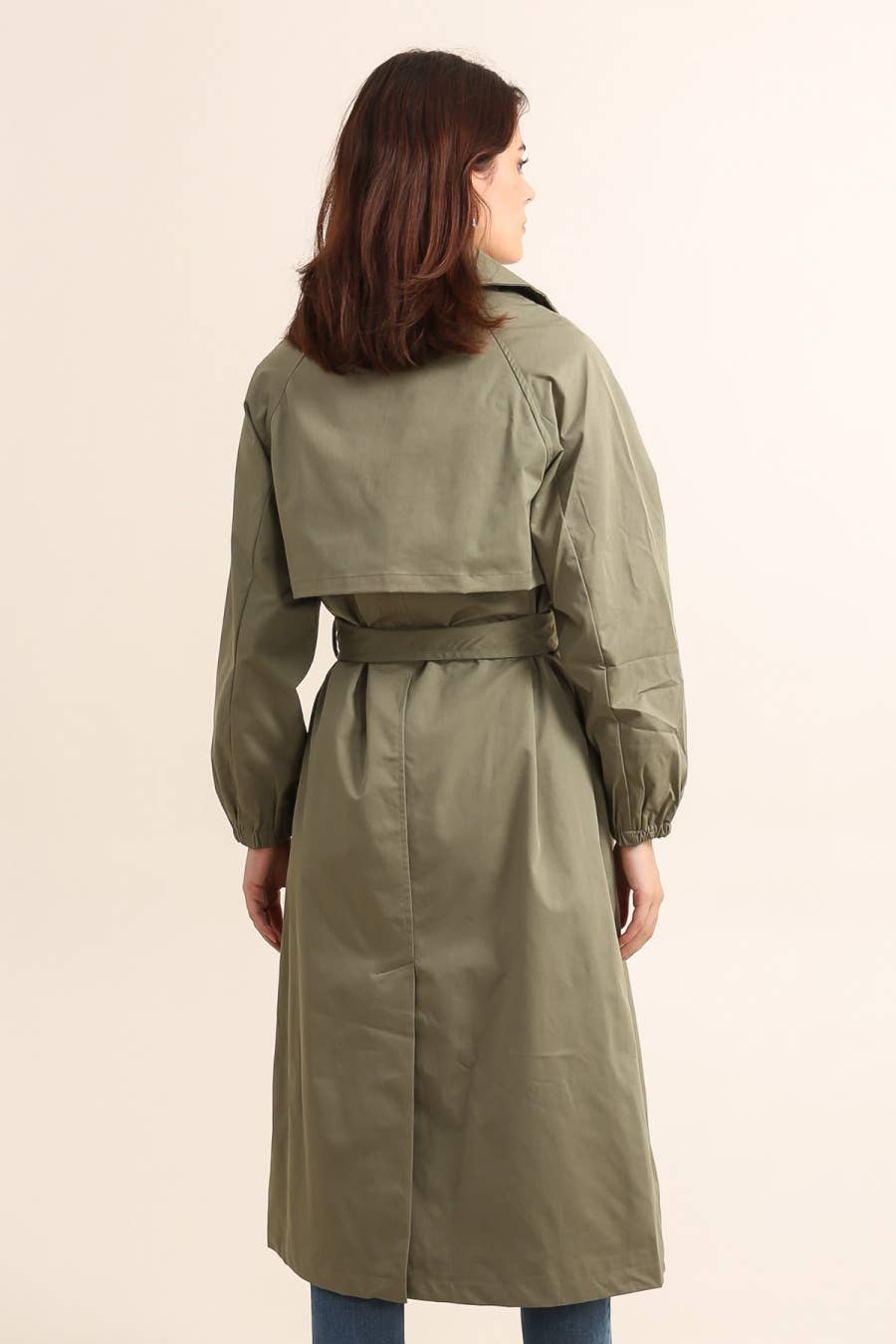 Attrait Paris – Engroshandel Trenchcoat - Dame – Lang trenchcoat med bælte7
