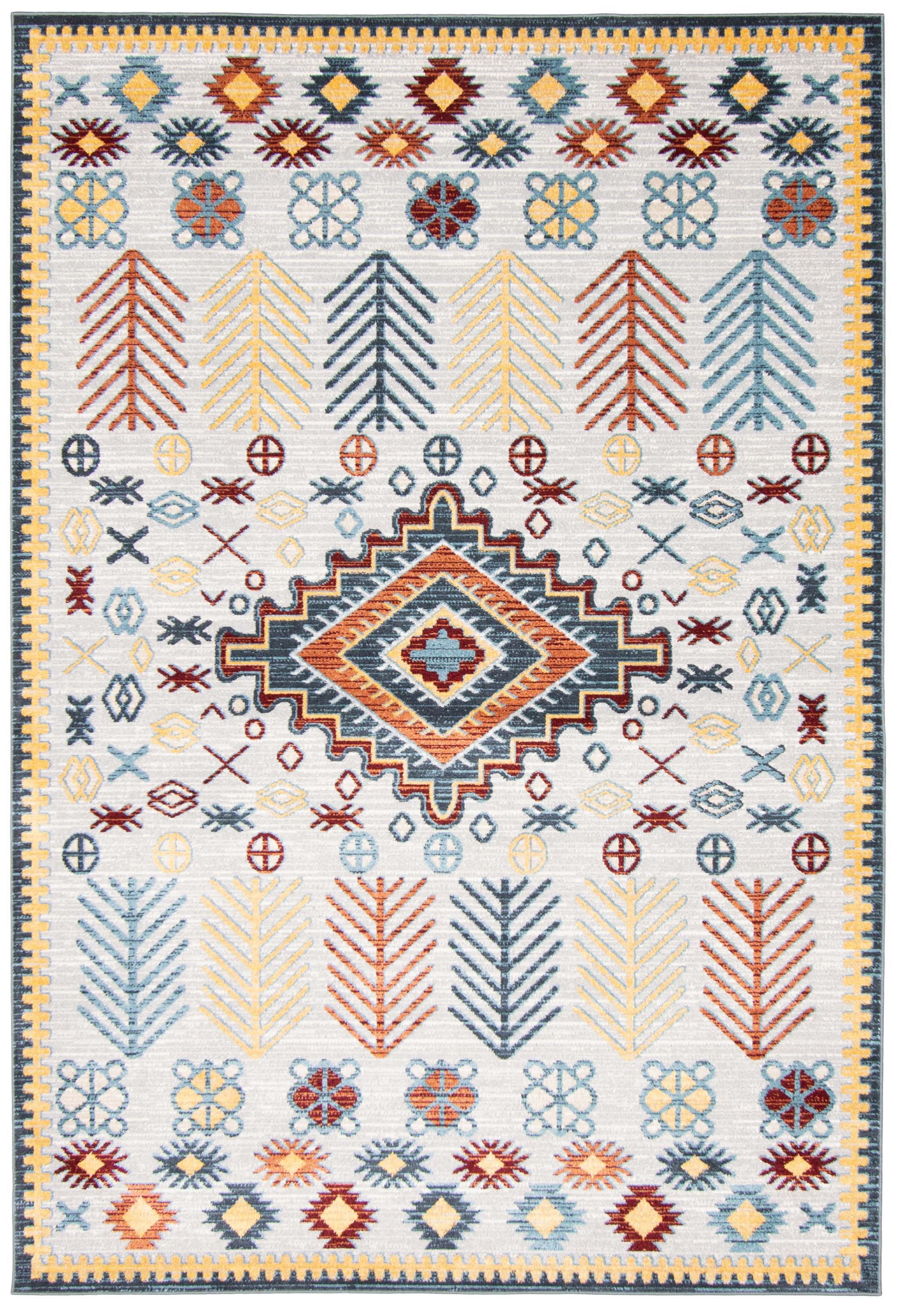 Ivory Aqua Gypsy Grey Area Rug for wholesale on Faire0