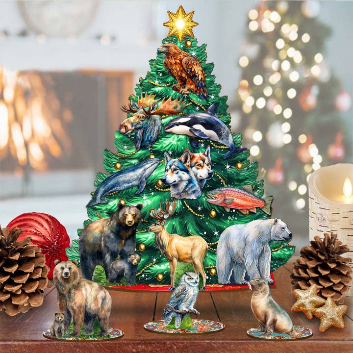 Wildlife of Alaska Advent Calendar Christmas Tree Set for wholesale by Designocracy