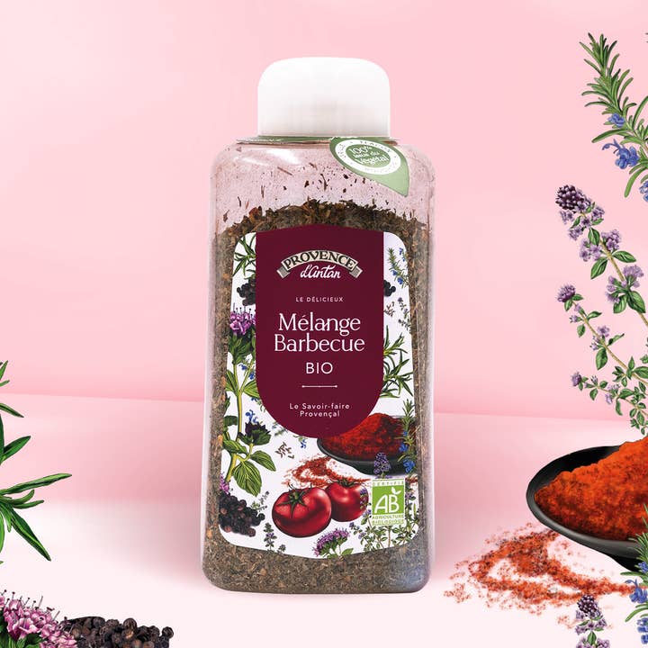 PROVENCE D'ANTAN - Vendita all'ingrosso Mix di spezie secche - Miscela barbecue Bio* - 260g Vaso vegetale PLA0