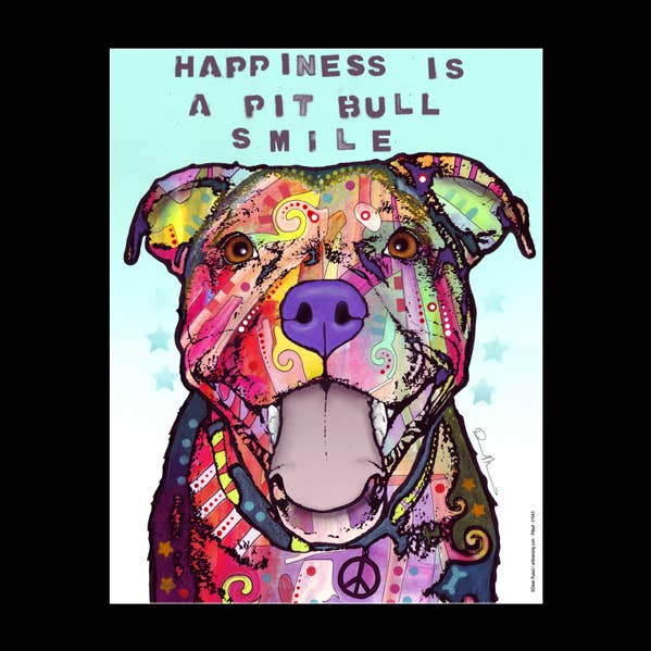 Pitbull - Happiness Is a Pitbull Smile Ready-to-frame 16" X for wholesale by SJT Enterprises, Inc.