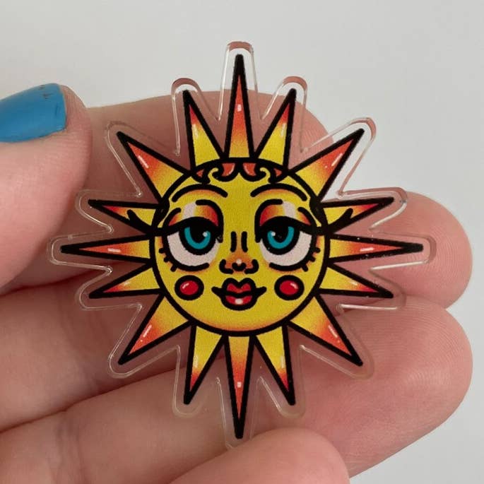 Oli Jolly Ink - Wholesale Lapel Pin/Button - Sunny Sonny - Acrylic Pin0