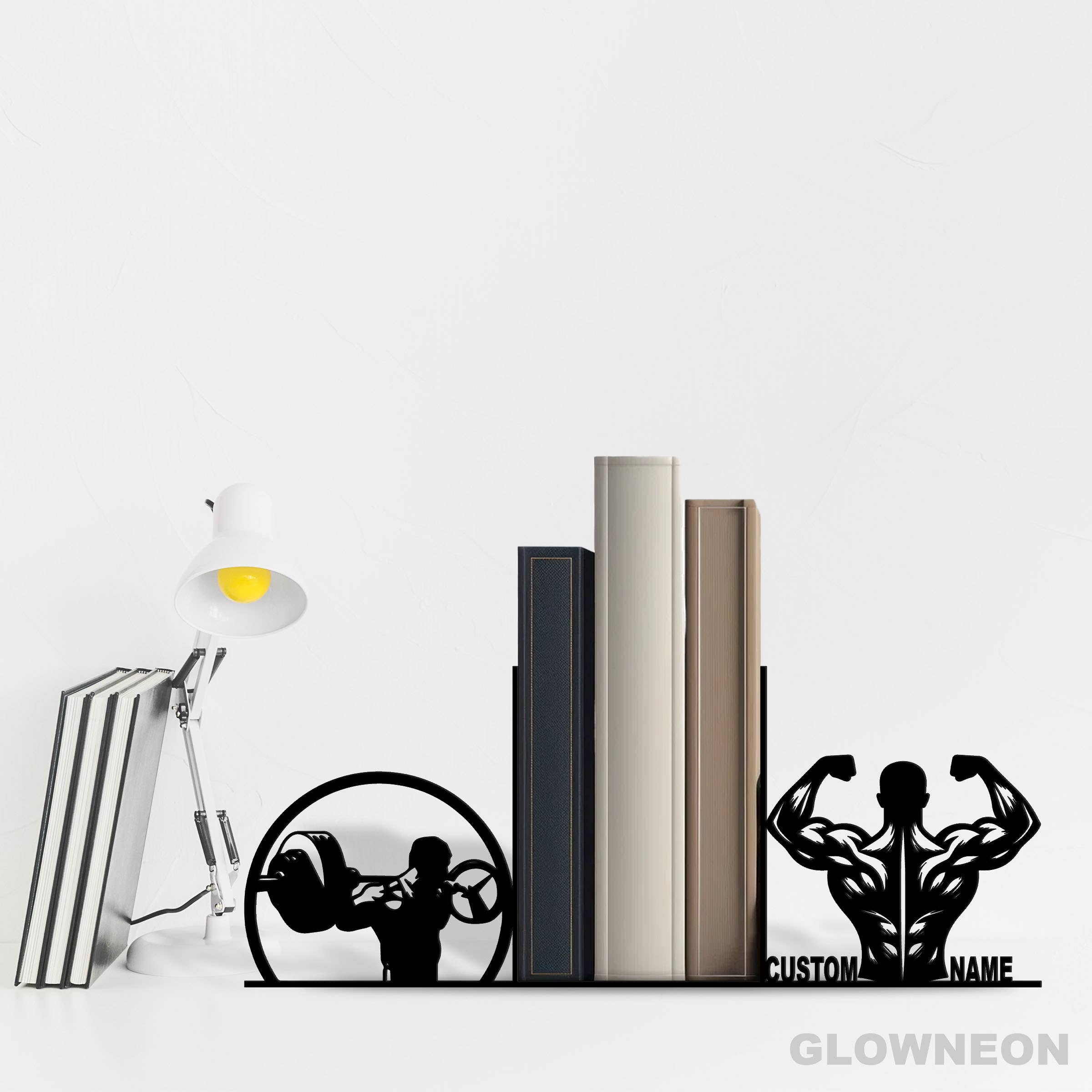 Glow Neon - Venta al por mayor Sujetalibros - Sujetalibros de Peso Muerto Custom Gymmer, Soporte de Libros de Gimnasio de Metal para Fitness0