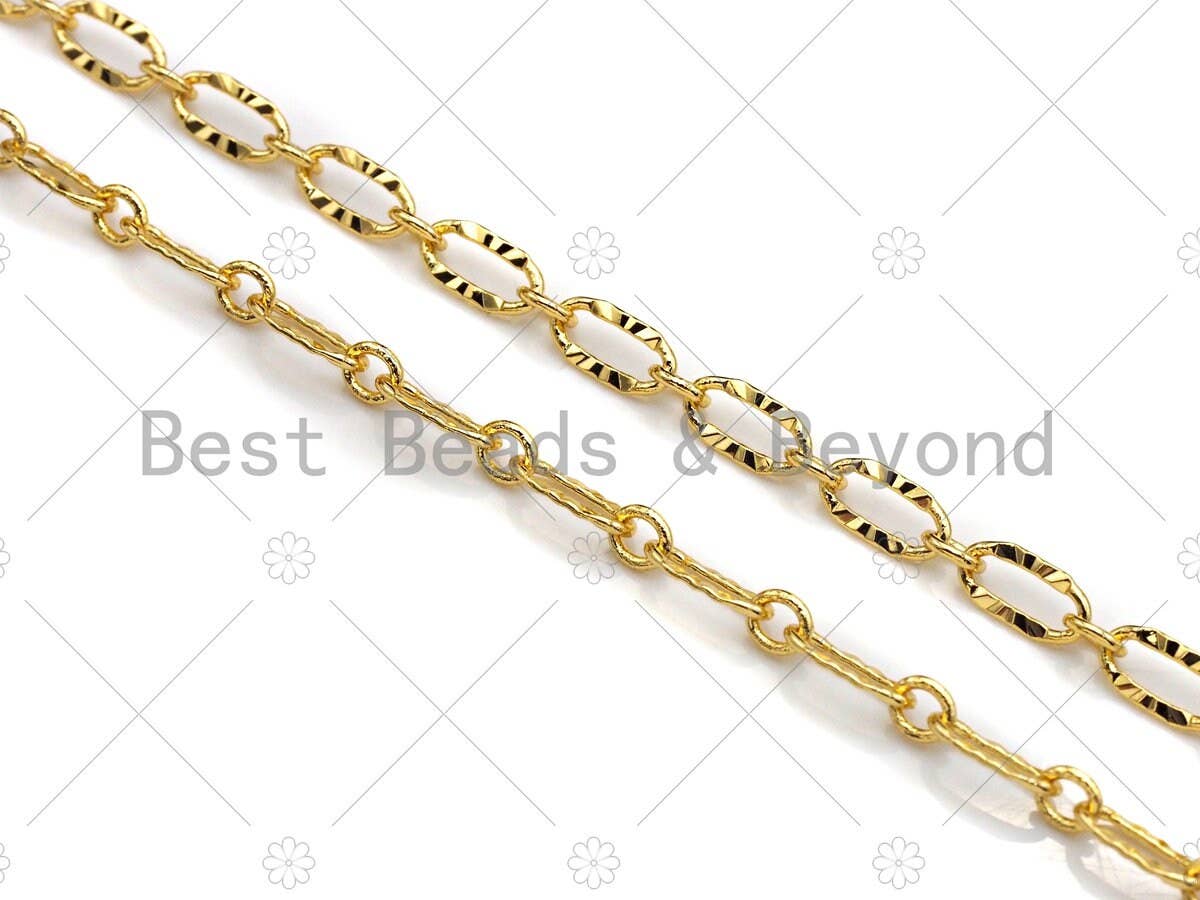 BestBeads&Beyond - Wholesale Link & Chain Necklace - 4mm Gold Flat Oval Linked Chain by Yard, Dainty  Delicate Oval Link Chain, Gold Plated Brass Chain, Wholesale Chain, sku#LK1241