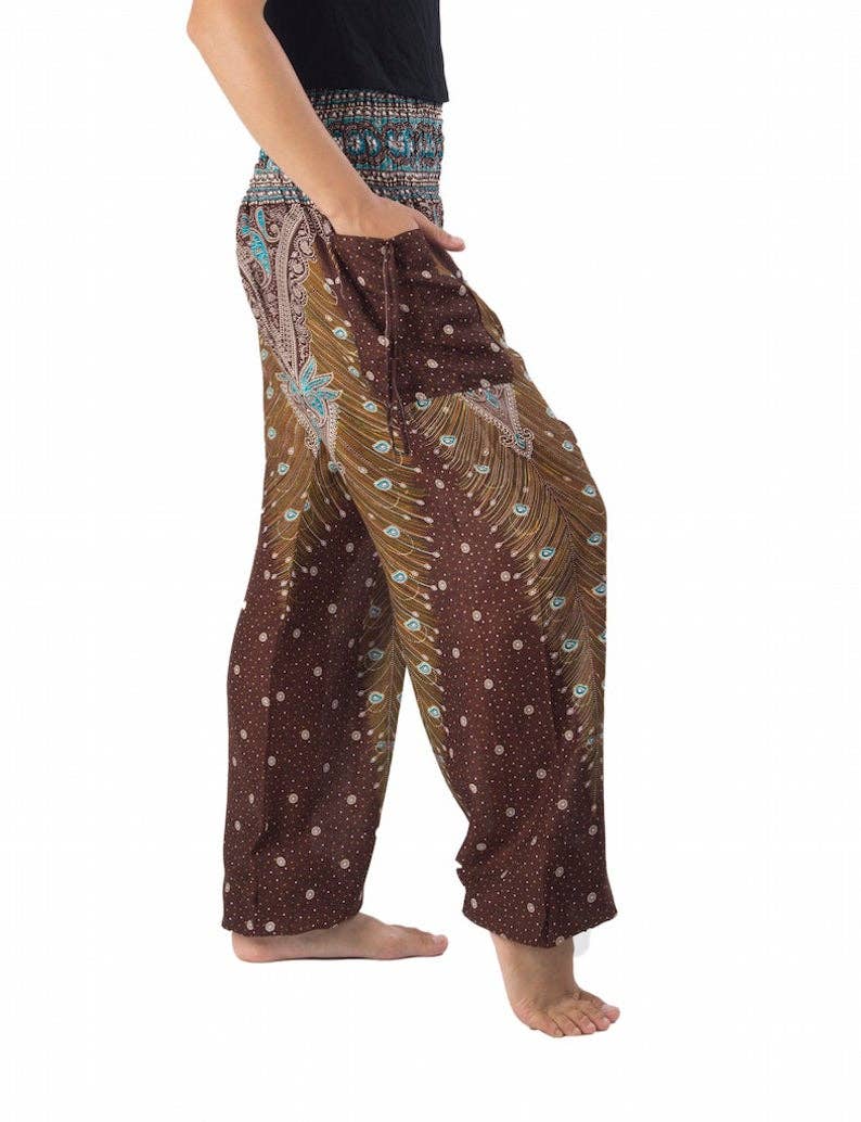 Studio 12 Collective (previously Ethnic Lanna) – Großhandel Hose – Damen – Haremshose Boho mit gesmokter Taille und Taschen - Pfau8