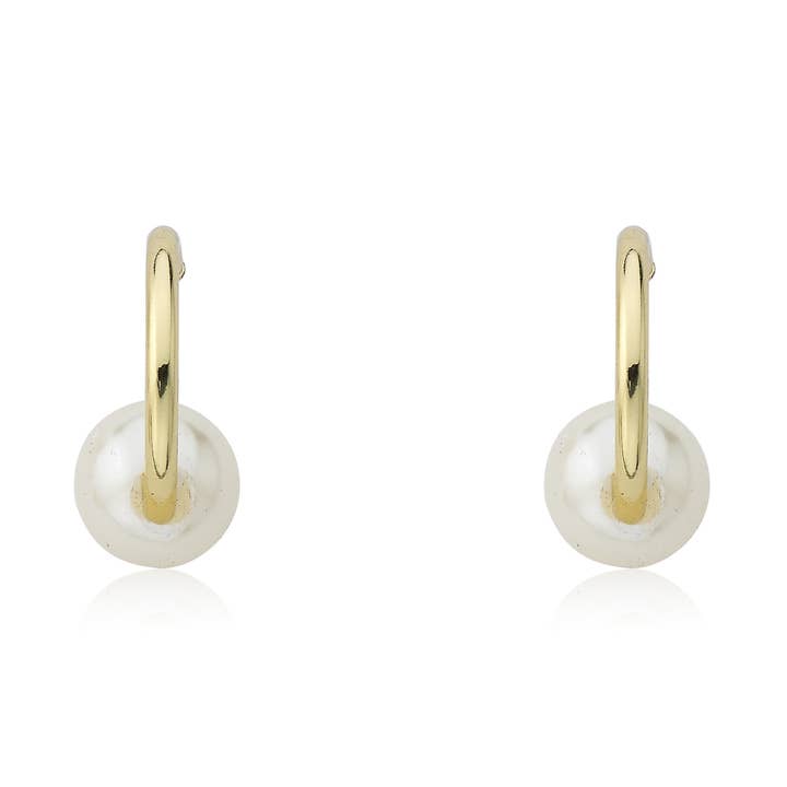 Pearl Slide On Hoop Earring for wholesale by Little Miss Twin Stars