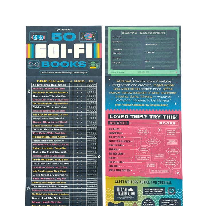 Free Period Press - Wholesale Bookmark - 50 Sci-Fi Books: A Checklist for Adventures in Time & Space3