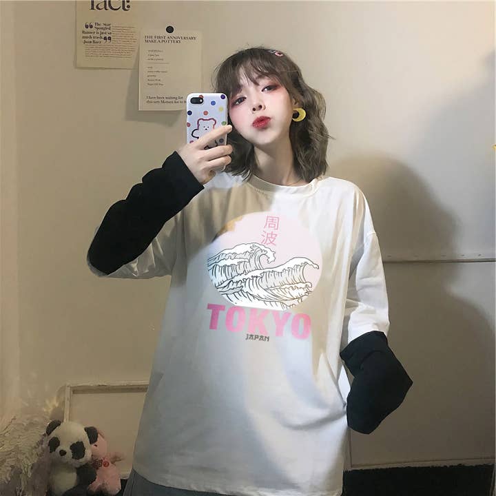 Japansk stil T-shirt Frequency Tokyo for engroshandel hos Emogifts