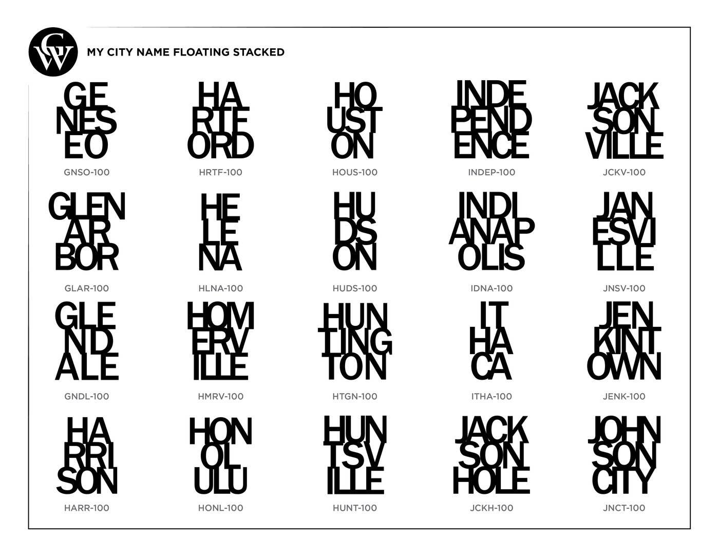 Grainwell - Wholesale Wall Accent - City Name Floating Stacked9