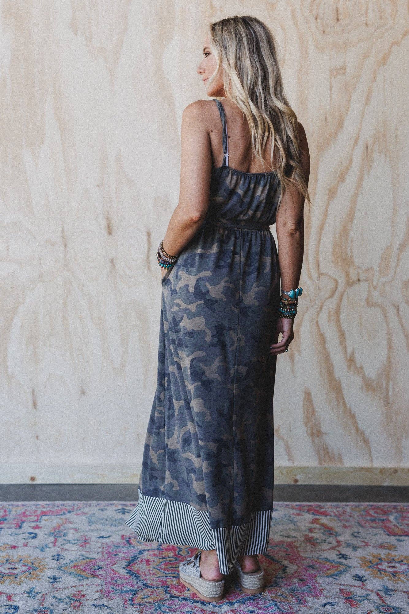 Green Cadet Camo Print Dress - Olive Moss for wholesale on Faire0