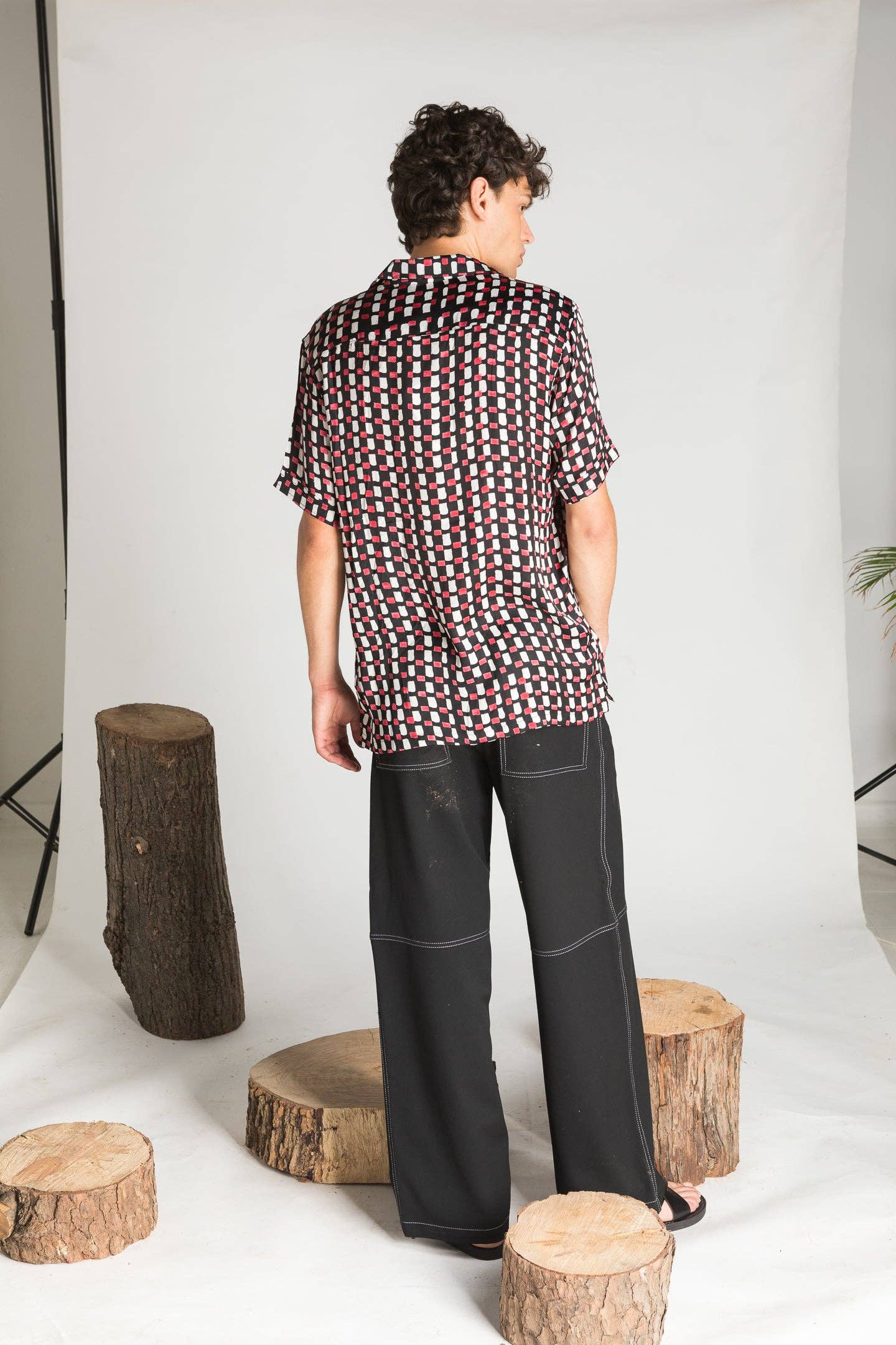 Otherwise - Wholesale Button Down Shirt - Men's - nolte satin hand-printed shirt5