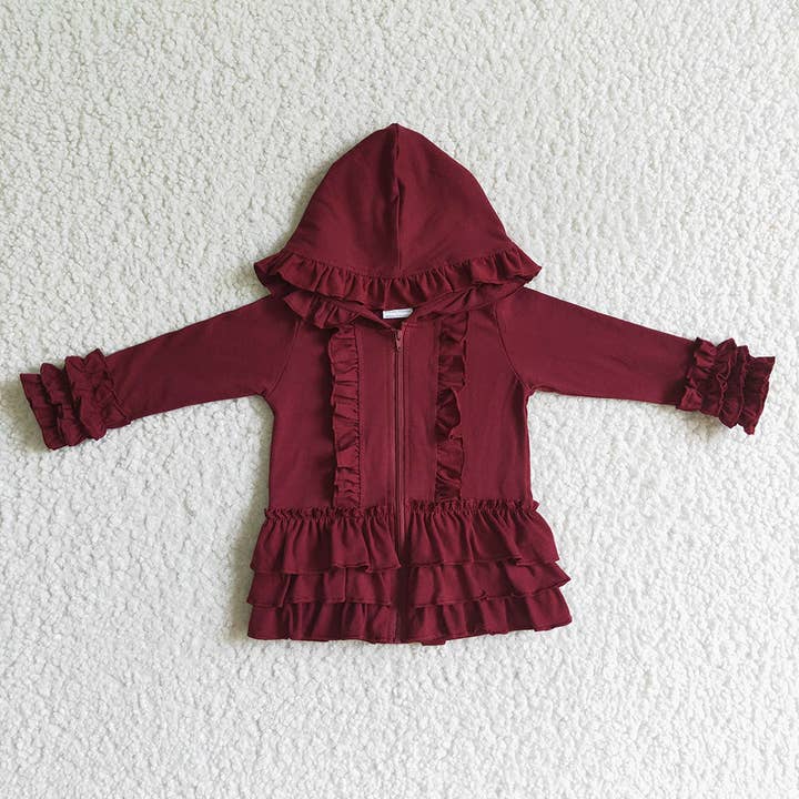 Aier Wholesale - Wholesale Jacket - Kids - Baby girls zip ruffle 8 colors jackets cardigans5