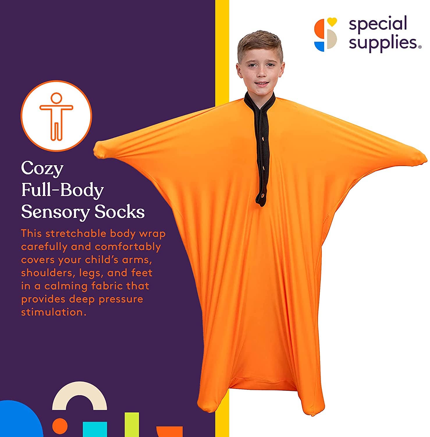 Special Supplies - Wholesale Socks - Kids & Baby - Sensory Stretchy Body Sock - New Snap Closure25