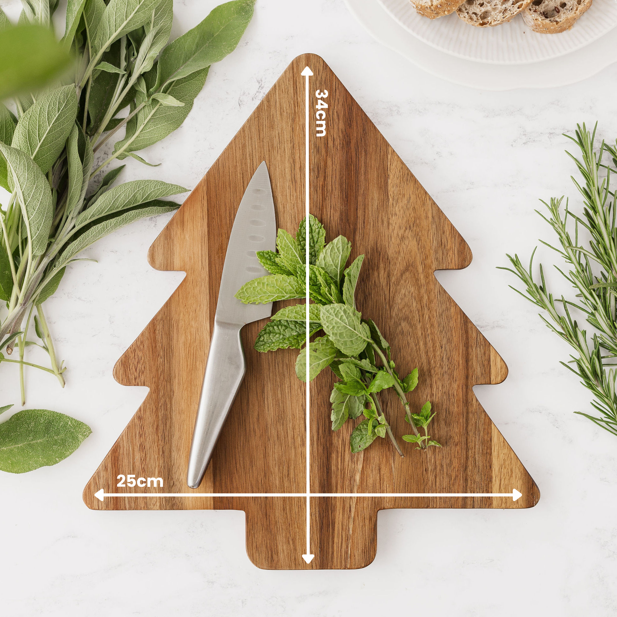 UBERSTAR - Wholesale Cheese Board - Charcuter-Tree Christmas Serving Board - Natural Acacia7