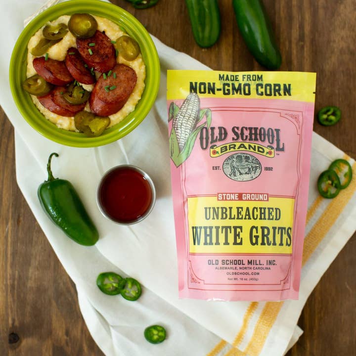 Old School Brandâ„¢ - Wholesale Grits - Stone Ground White Grits, 1lb