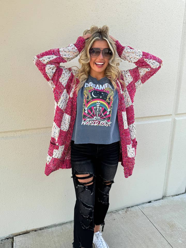 Bella Nova Style Co - Wholesale Cardigan - Women's - PREORDER: Checkered Miley Dot Cardigan in Four Colors9