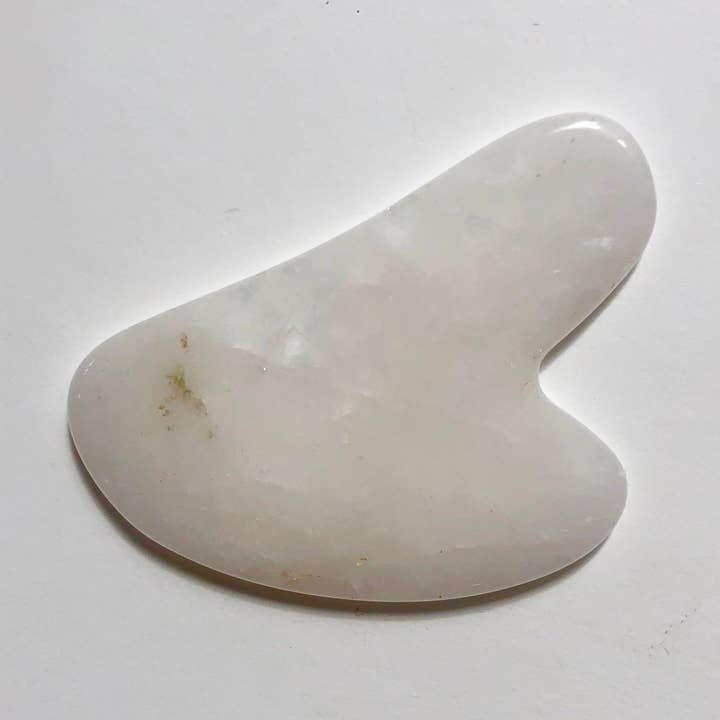 Piedra de masaje gua sha de cuarzo transparente para venta al por mayor de 1331