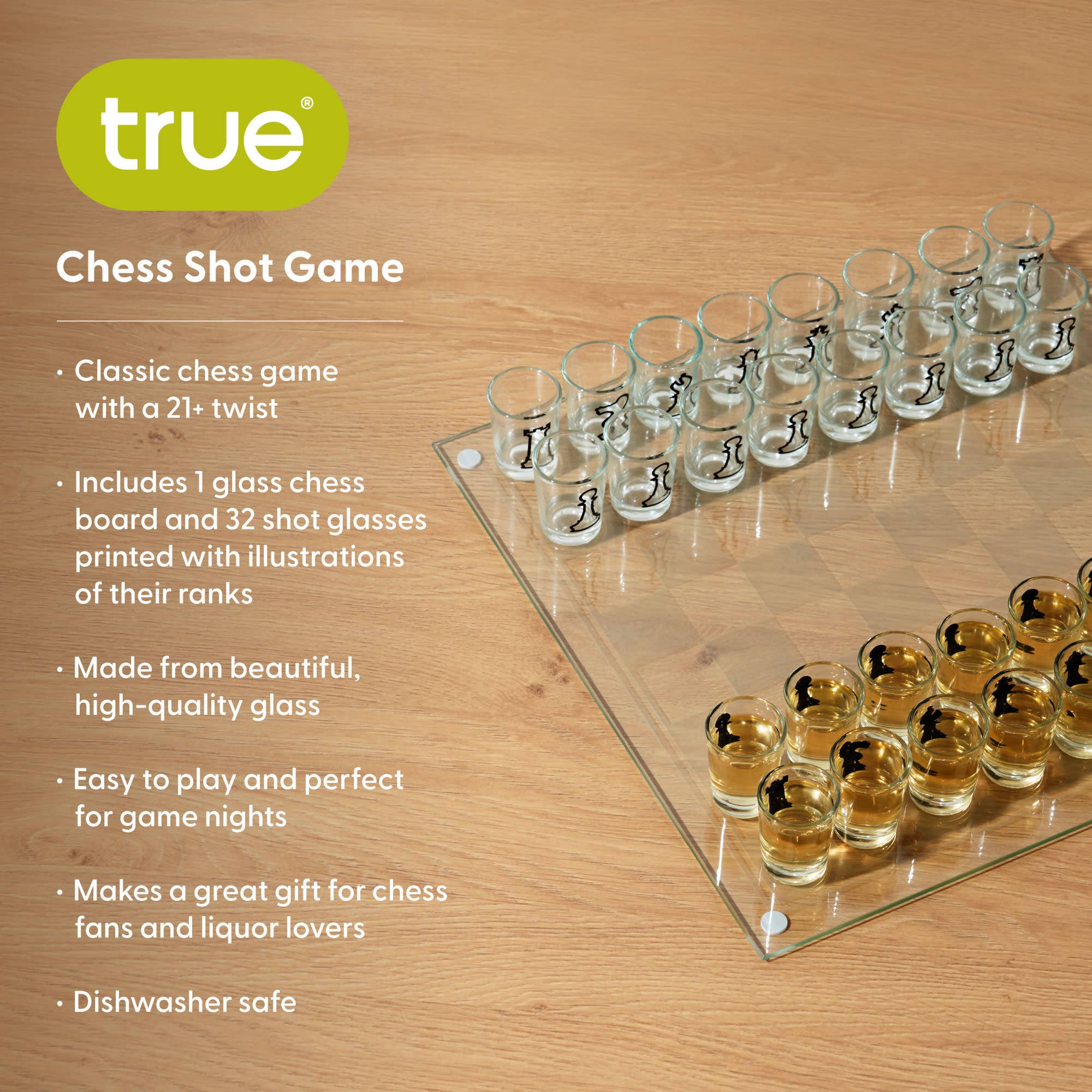 TRUE - Vente Jeux de société - Jeu de plateau à boire Blitz Glass Chess Shot4