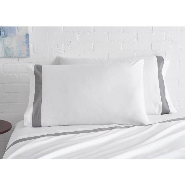 100% Supima Cotton, 500 TC Sateen Banded Sheet Set for wholesale by Linger Home, Inc