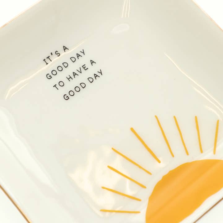 Properly Improper - Wholesale Jewelry Dish - It's A Good Day - Square Trinket Tray