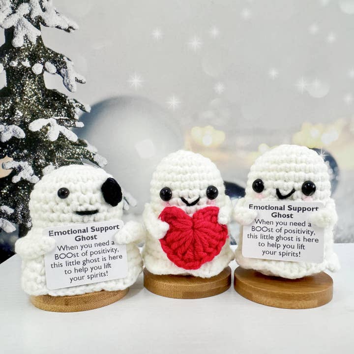 Halloween Crochet Emotional Support Ghost, Halloween Decor for wholesale by Anh2 LTD