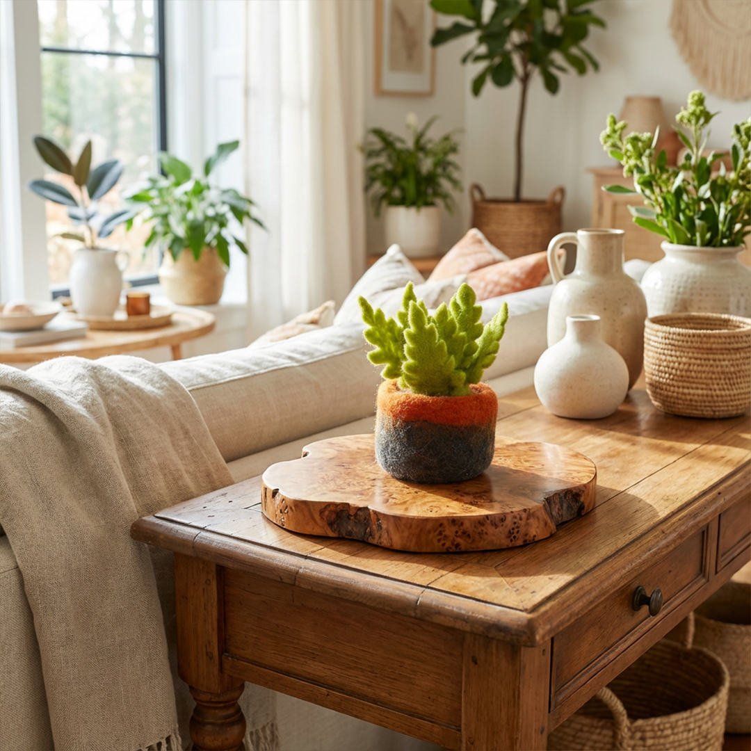 Felt So Good - Wholesale Decorative Tabletop Object - Handmade Felt Biodegradable Fake Miniature Plant Decoration13