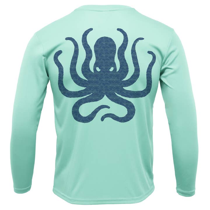 Camicia Anna Maria Island Kraken a maniche lunghe UPF 50+ Dry-Fit per la vendita all'ingrosso da parte di Saltwater Born