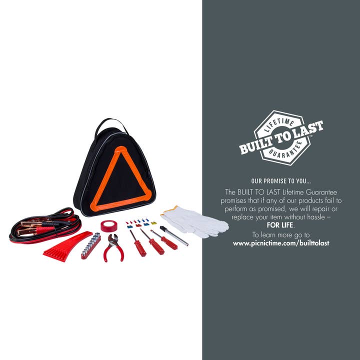 Roadside Emergency Car Kit, (Black with Orange Accents) for wholesale on Faire3