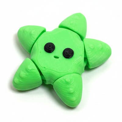 Starfish (Lime Green) • Mini 3D Printed Articulated Animal • Flexi Animals for wholesale by Lorianne Kol 3D Prints