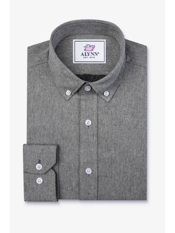 Alynn - Wholesale Button Down Shirt - Men's - Caden Casual Untuckable Casual Fit Dress Shirt Black - Alynn1