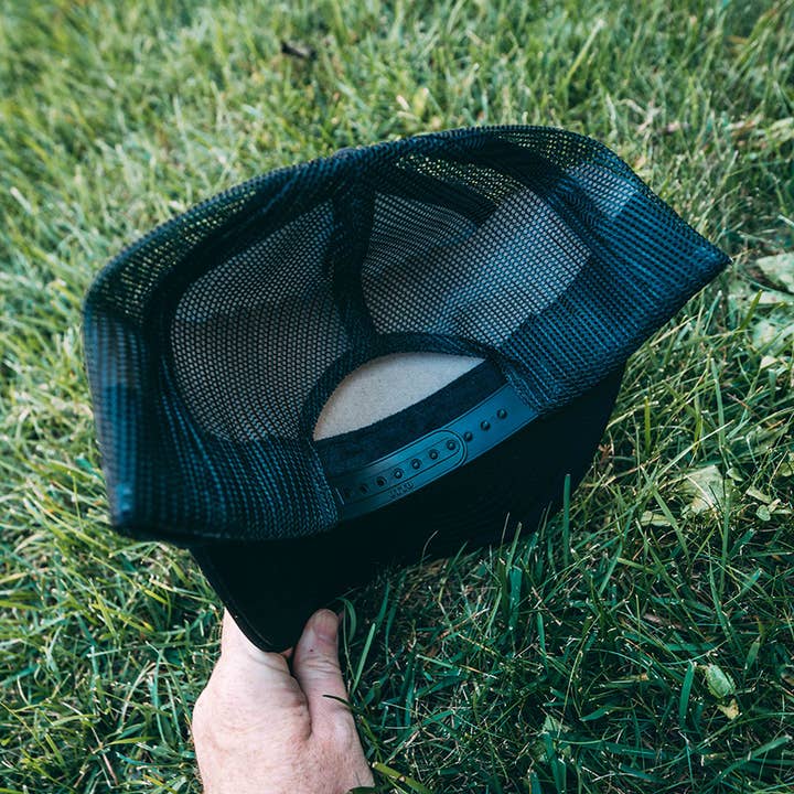 Hey Bear Outdoors - Wholesale Trucker Hat - Unisex - Dracula, Motorcycle - Midnight Rider - Black Mesh OTTO Hat4