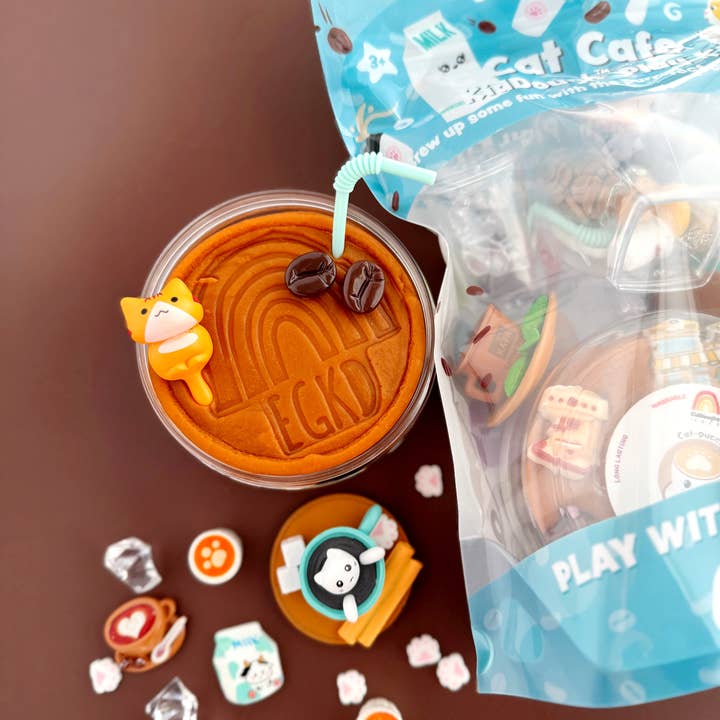 Earth Grown KidDoughs (KidDoughs by EGKD) - Wholesale Putty/Slime - Kids - Cat Cafe KidDough Play Kit