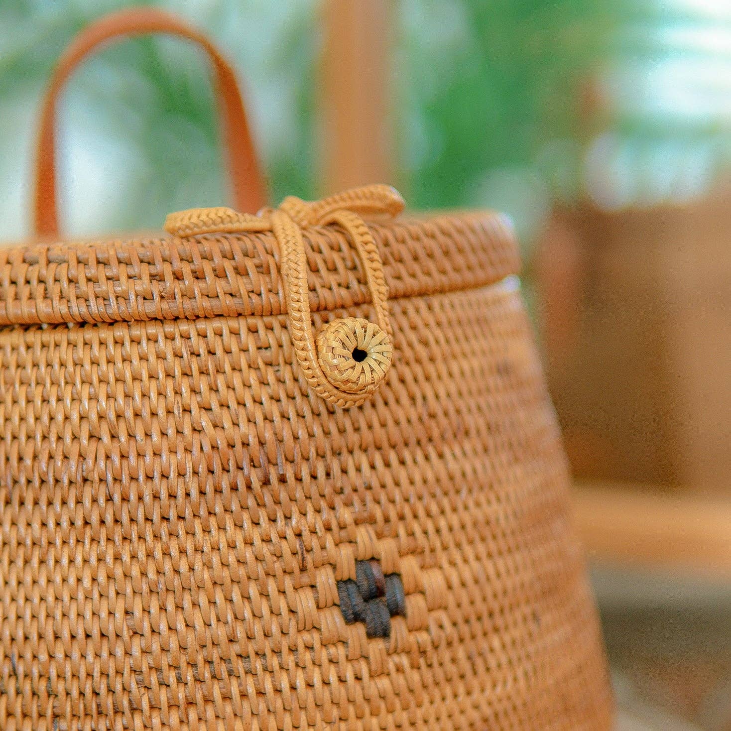 Kayu&Co. - Wholesale Backpack - Women's - Pipa Backpack – Handwoven Rattan & Leather Mini Backpack4