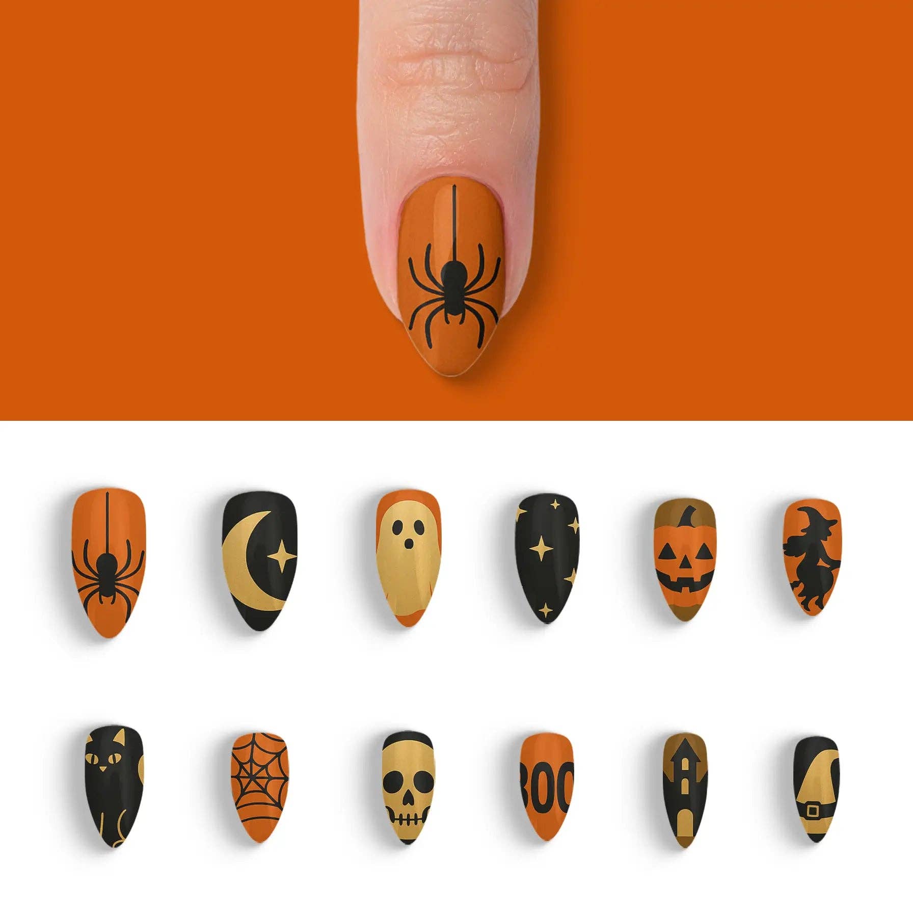 FYNE BODY - Wholesale Press-on/fake nails - Ghoul's Gold Glamour Halloween Press-On Nails80