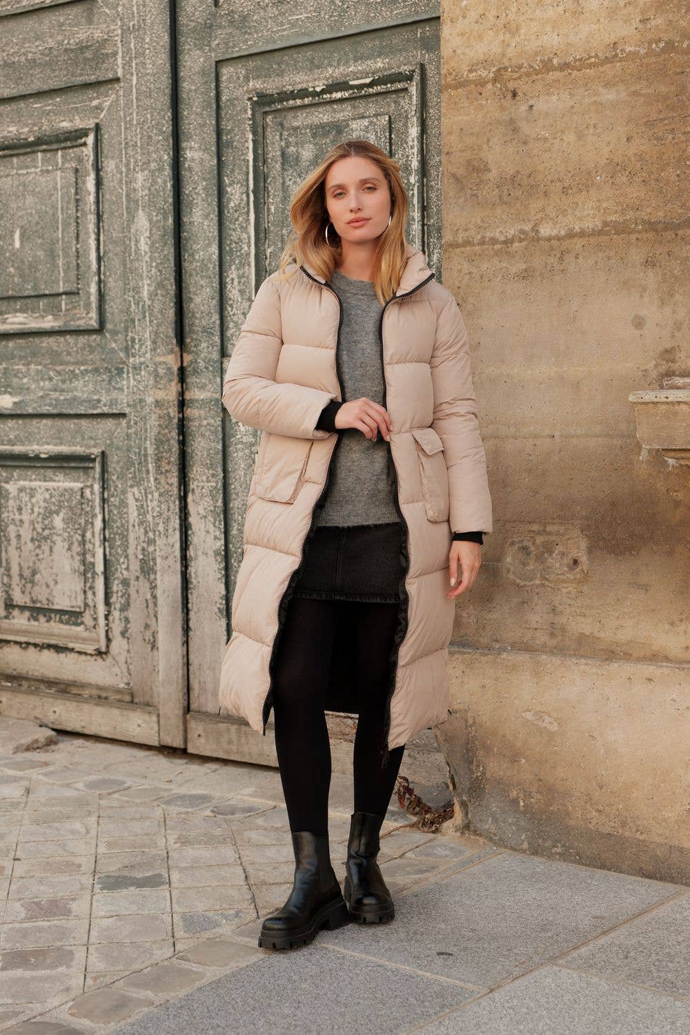 Attrait Paris - Vendita all'ingrosso Piumino - Donna - Giacca imbottita lunga trapuntata con collo alto4