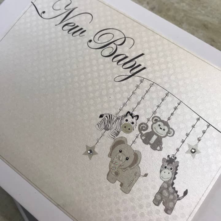 White Cotton Cards - Wholesale Keepsake box – Child & baby - Baby Silver Hanging Toys Set with Album, Keepsake Box & Book